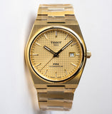 Buy Shop Tissot PRX Powermatic 80 Gold Dial Gold Steel Strap Watch for Men - T137.407.33.021.00 USA Online