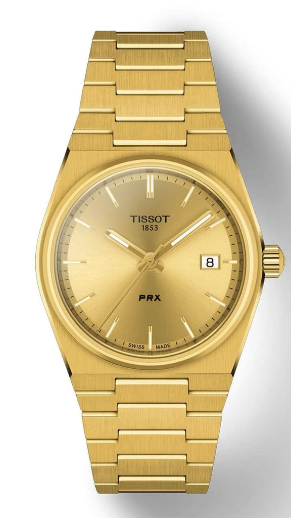 Buy Shop Tissot PRX Powermatic 80 Gold Dial Gold Steel Strap Watch for Men - T137.407.33.021.00 USA Online