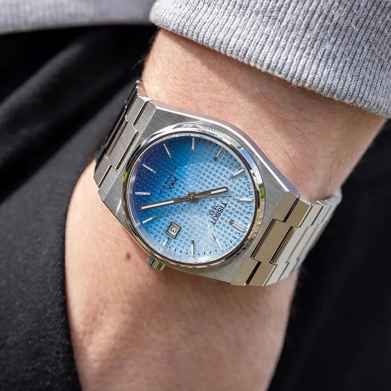 Buy Shop Tissot PRX Powermatic 80 Gradient Blue Dial Silver Steel Strap Watch for Men - T137.407.11.351.01 USA Online