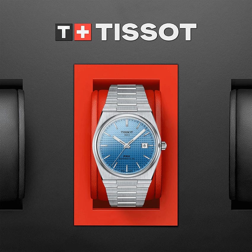 Buy Shop Tissot PRX Powermatic 80 Gradient Blue Dial Silver Steel Strap Watch for Men - T137.407.11.351.01 USA Online