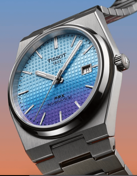 Buy Shop Tissot PRX Powermatic 80 Gradient Blue Dial Silver Steel Strap Watch for Men - T137.407.11.351.01 USA Online