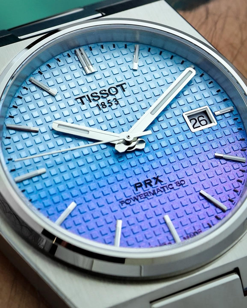 Buy Shop Tissot PRX Powermatic 80 Gradient Blue Dial Silver Steel Strap Watch for Men - T137.407.11.351.01 USA Online