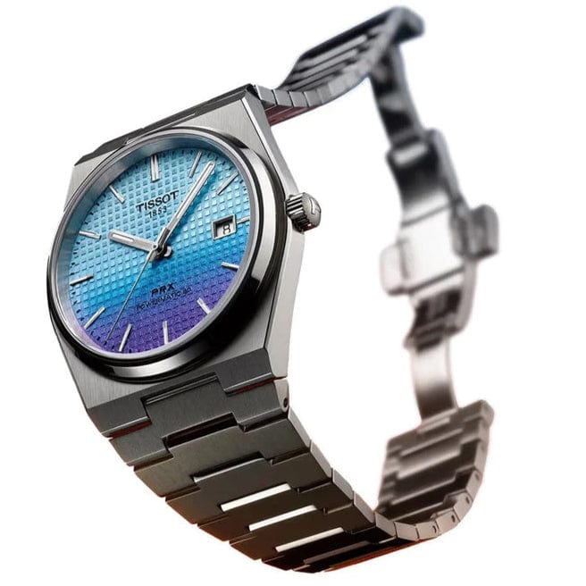 Buy Shop Tissot PRX Powermatic 80 Gradient Blue Dial Silver Steel Strap Watch for Men - T137.407.11.351.01 USA Online