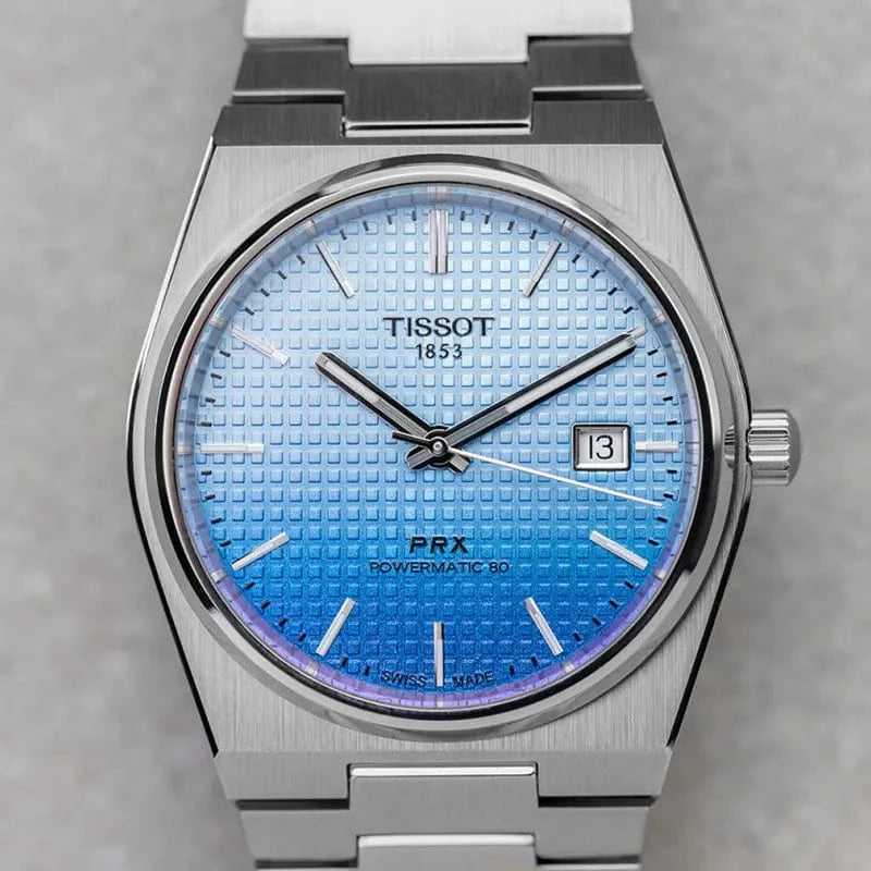 Buy Shop Tissot PRX Powermatic 80 Gradient Blue Dial Silver Steel Strap Watch for Men - T137.407.11.351.01 USA Online