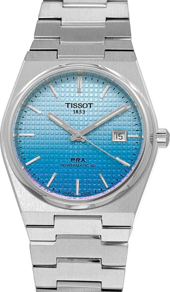 Buy Shop Tissot PRX Powermatic 80 Gradient Blue Dial Silver Steel Strap Watch for Men - T137.407.11.351.01 USA Online