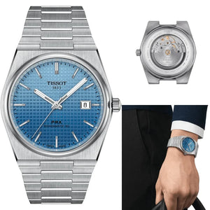 Buy Shop Tissot PRX Powermatic 80 Gradient Blue Dial Silver Steel Strap Watch for Men - T137.407.11.351.01 USA Online
