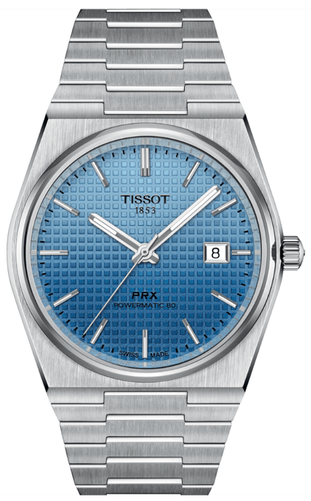Buy Shop Tissot PRX Powermatic 80 Gradient Blue Dial Silver Steel Strap Watch for Men - T137.407.11.351.01 USA Online