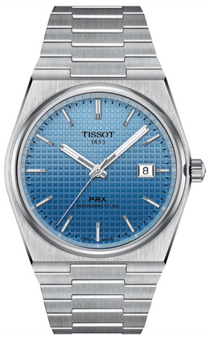 Buy Shop Tissot PRX Powermatic 80 Gradient Blue Dial Silver Steel Strap Watch for Men - T137.407.11.351.01 USA Online