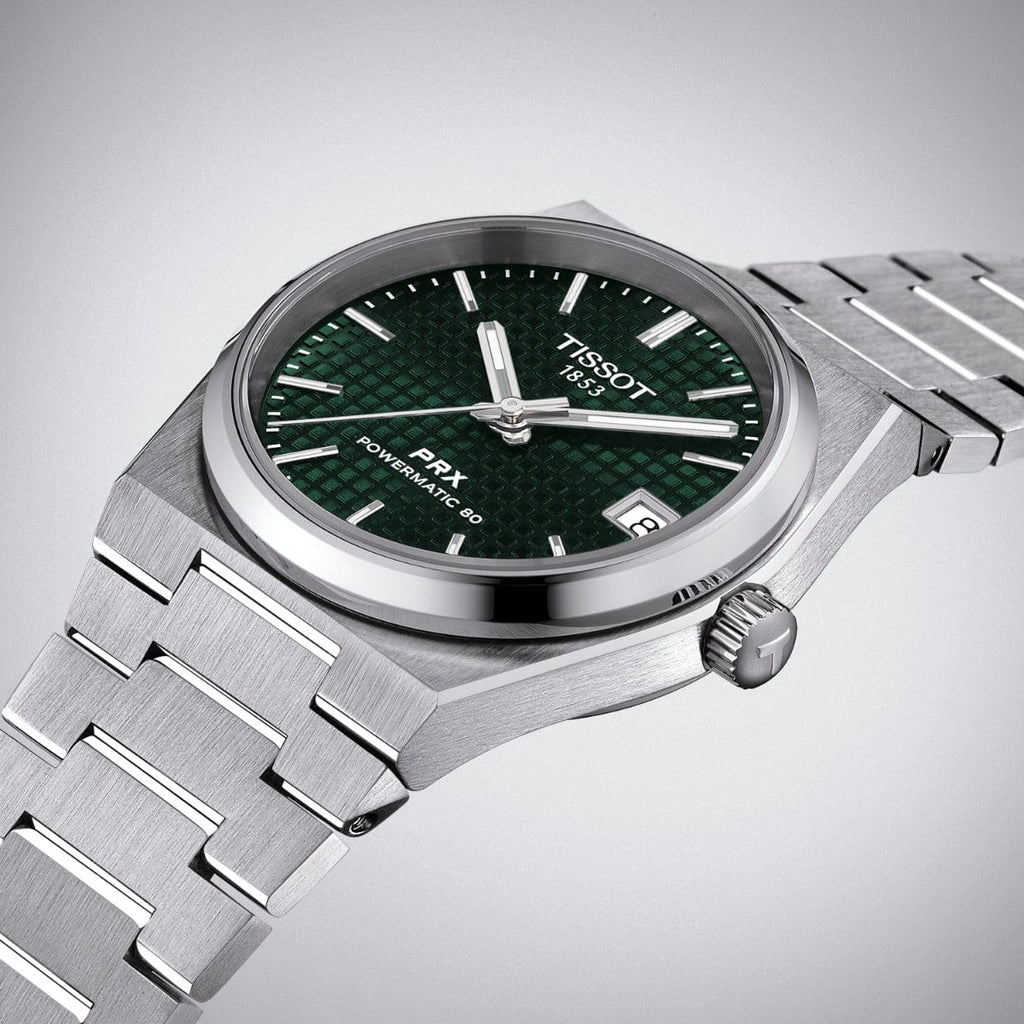 Buy Shop Tissot PRX Powermatic 80 Green Dial Silver Steel Strap Watch for Men - T137.207.11.091.00 USA Online