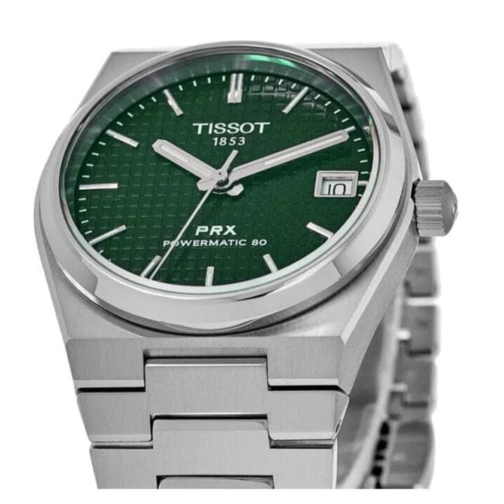 Buy Shop Tissot PRX Powermatic 80 Green Dial Silver Steel Strap Watch for Men - T137.207.11.091.00 USA Online