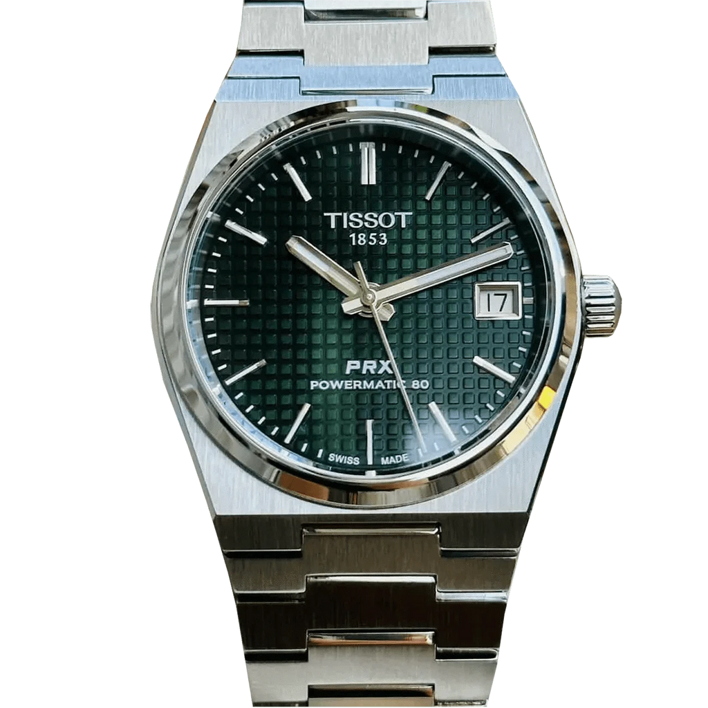 Buy Shop Tissot PRX Powermatic 80 Green Dial Silver Steel Strap Watch for Men - T137.207.11.091.00 USA Online
