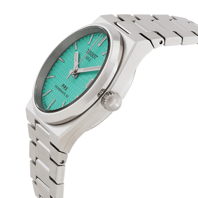 Buy Shop Tissot PRX Powermatic 80 Light Green Dial Silver Steel Strap Watch for Men - T137.207.11.091.01 USA Online