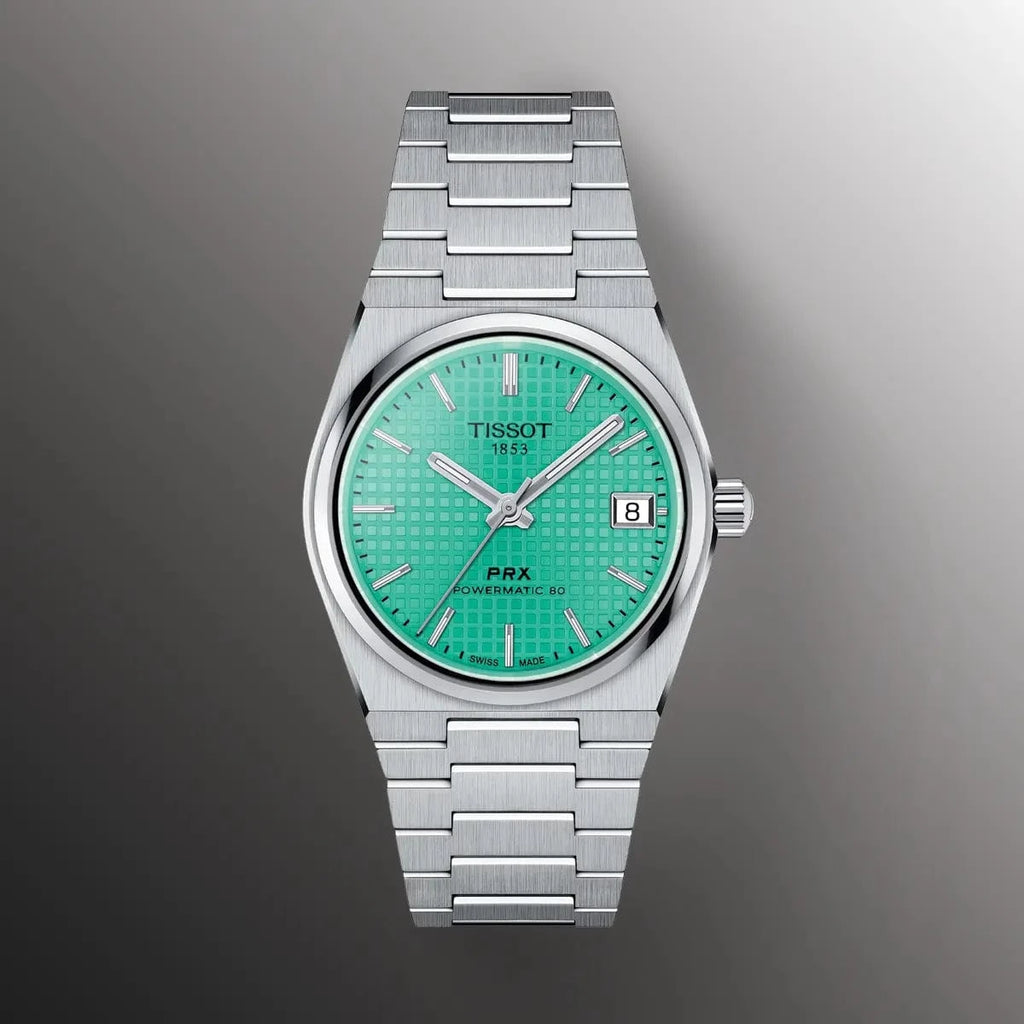 Buy Shop Tissot PRX Powermatic 80 Light Green Dial Silver Steel Strap Watch for Men - T137.207.11.091.01 USA Online