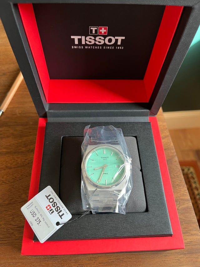 Buy Shop Tissot PRX Quartz Light Green Dial Silver Steel Strap Watch for Men - T137.410.11.091.01 USA Online