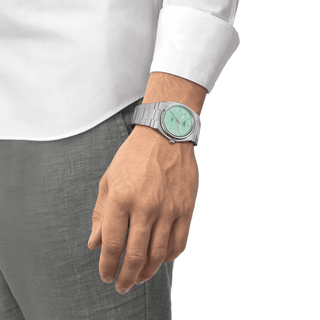 Buy Shop Tissot PRX Quartz Light Green Dial Silver Steel Strap Watch for Men - T137.410.11.091.01 USA Online