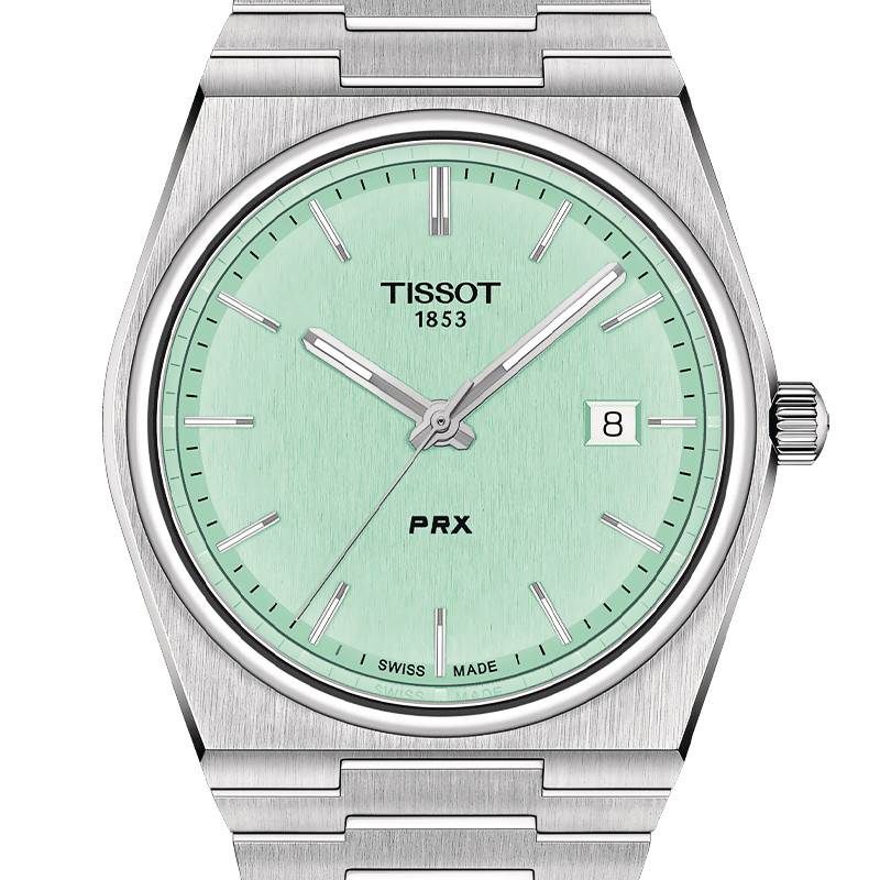 Buy Shop Tissot PRX Quartz Light Green Dial Silver Steel Strap Watch for Men - T137.410.11.091.01 USA Online