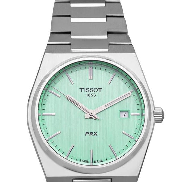 Buy Shop Tissot PRX Quartz Light Green Dial Silver Steel Strap Watch for Men - T137.410.11.091.01 USA Online