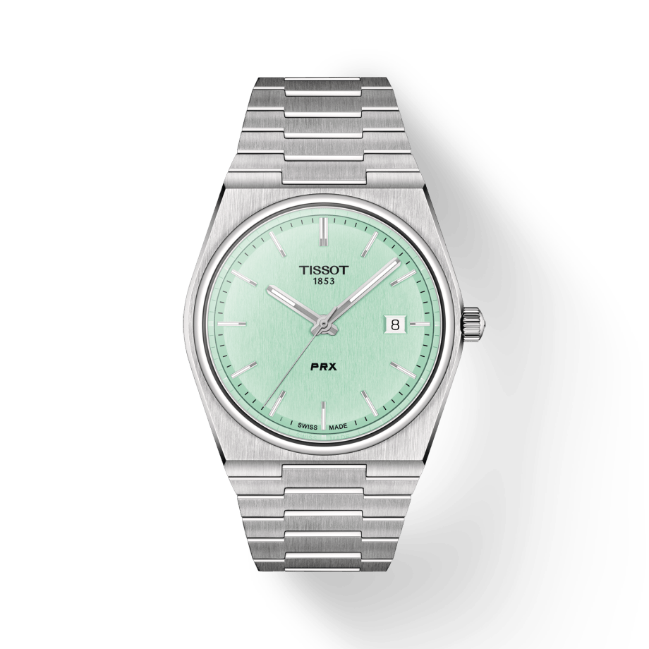 Buy Shop Tissot PRX Quartz Light Green Dial Silver Steel Strap Watch for Men - T137.410.11.091.01 USA Online