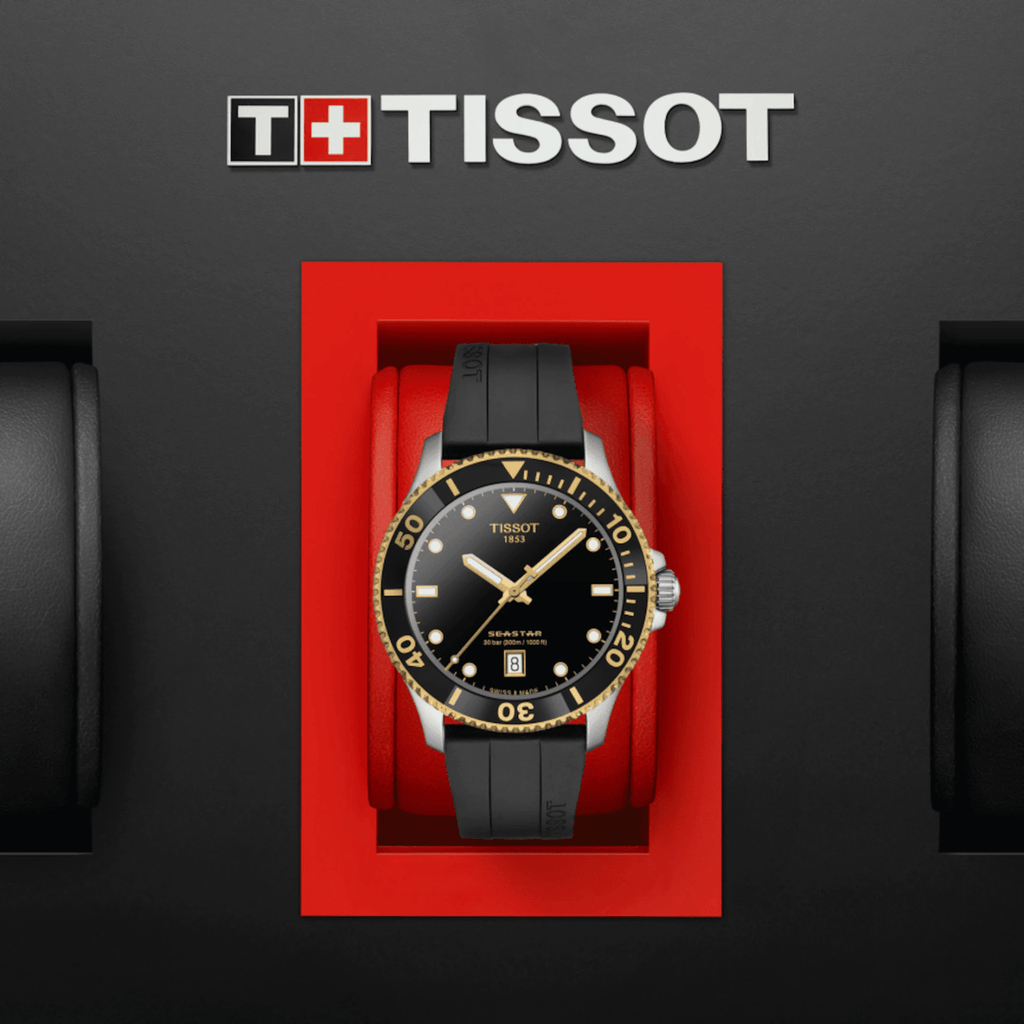 Buy Shop Tissot Seastar 1000 Black Dial Black Rubber Strap Watch For Men - T120.410.27.051.00 USA Online