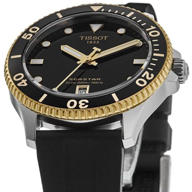 Buy Shop Tissot Seastar 1000 Black Dial Black Rubber Strap Watch For Men - T120.410.27.051.00 USA Online