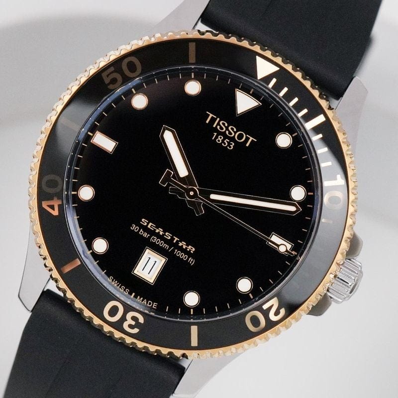 Buy Shop Tissot Seastar 1000 Black Dial Black Rubber Strap Watch For Men - T120.410.27.051.00 USA Online