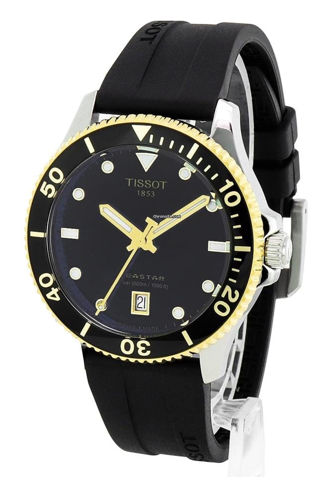 Buy Shop Tissot Seastar 1000 Black Dial Black Rubber Strap Watch For Men - T120.410.27.051.00 USA Online