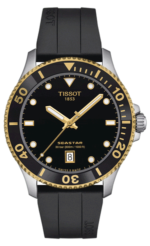 Buy Shop Tissot Seastar 1000 Black Dial Black Rubber Strap Watch For Men - T120.410.27.051.00 USA Online