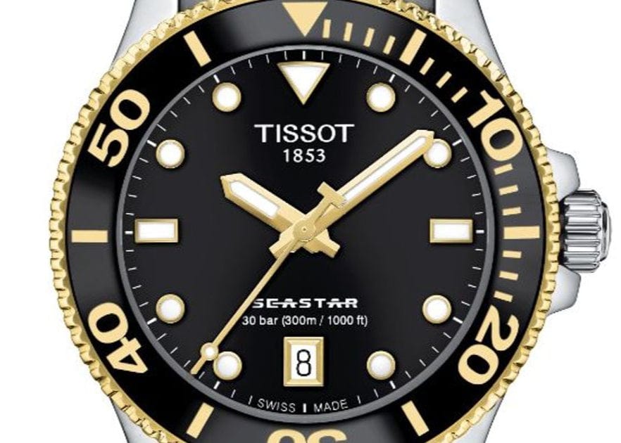 Buy Shop Tissot Seastar 1000 Black Dial Silver Steel Strap Watch For Men - T120.210.21.051.00 USA Online