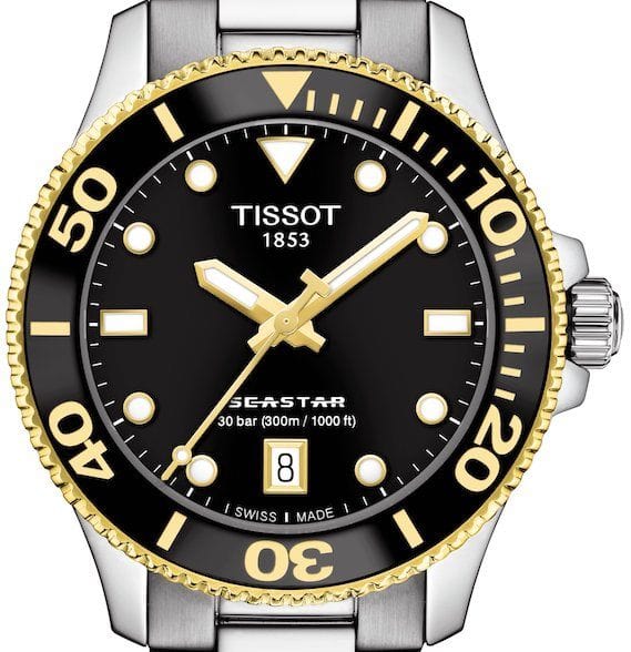 Buy Shop Tissot Seastar 1000 Black Dial Silver Steel Strap Watch For Men - T120.210.21.051.00 USA Online