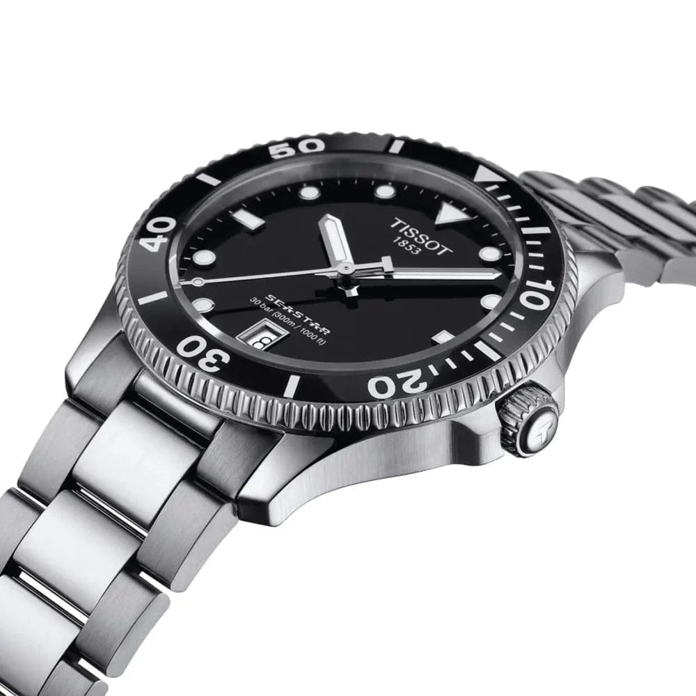 Buy Shop Tissot Seastar 1000 Black Dial Silver Steel Strap Watch For Men - T120.410.11.051.00 USA Online