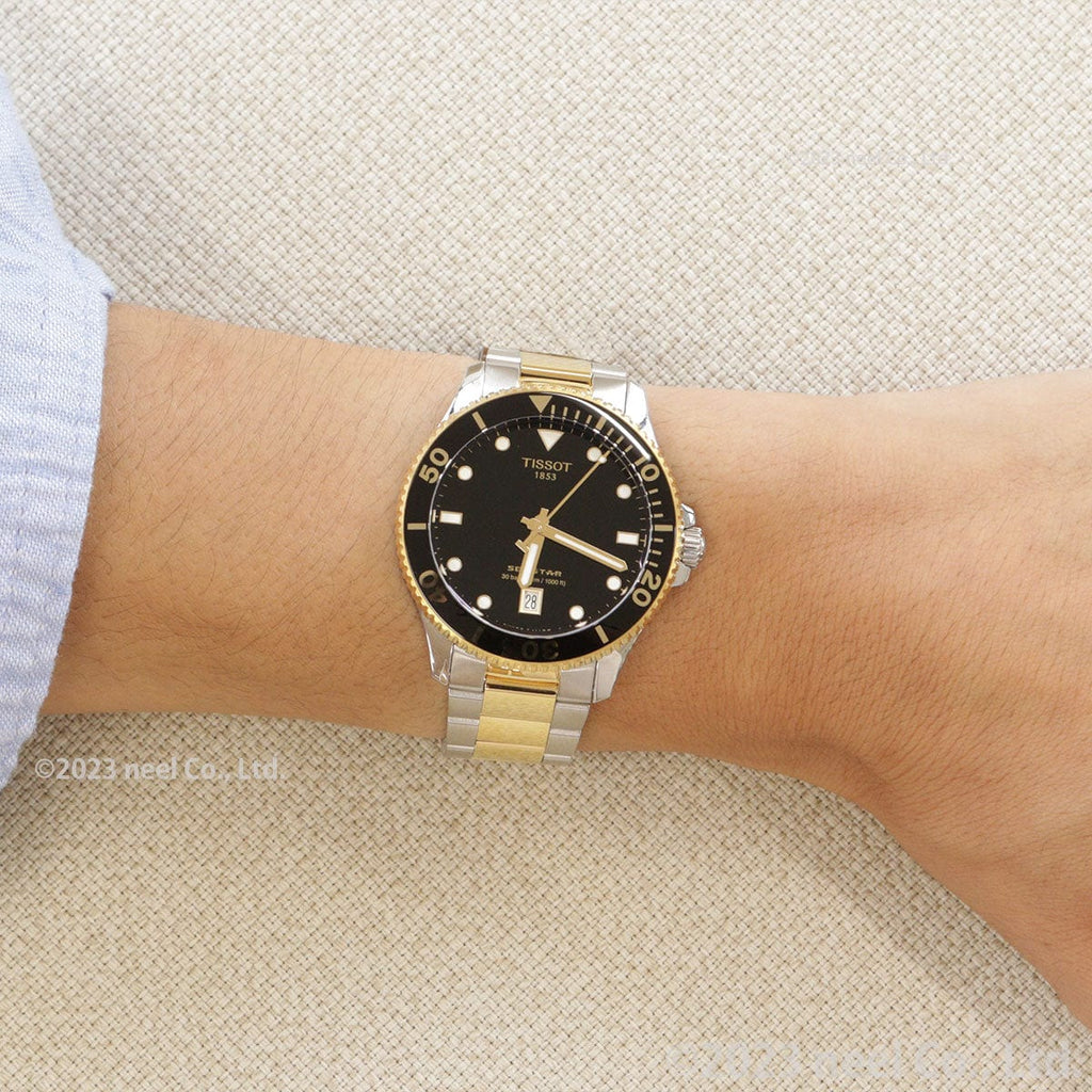 Buy Shop Tissot Seastar 1000 Black Dial Two Tone Steel Strap Watch For Men - T120.410.22.051.00 USA Online