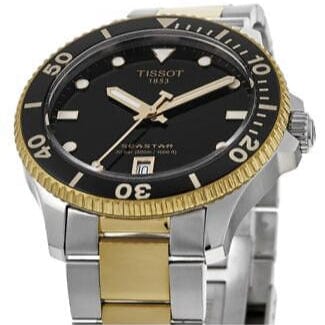 Buy Shop Tissot Seastar 1000 Black Dial Two Tone Steel Strap Watch For Men - T120.410.22.051.00 USA Online