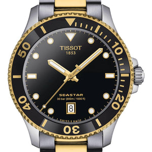Buy Shop Tissot Seastar 1000 Black Dial Two Tone Steel Strap Watch For Men - T120.410.22.051.00 USA Online