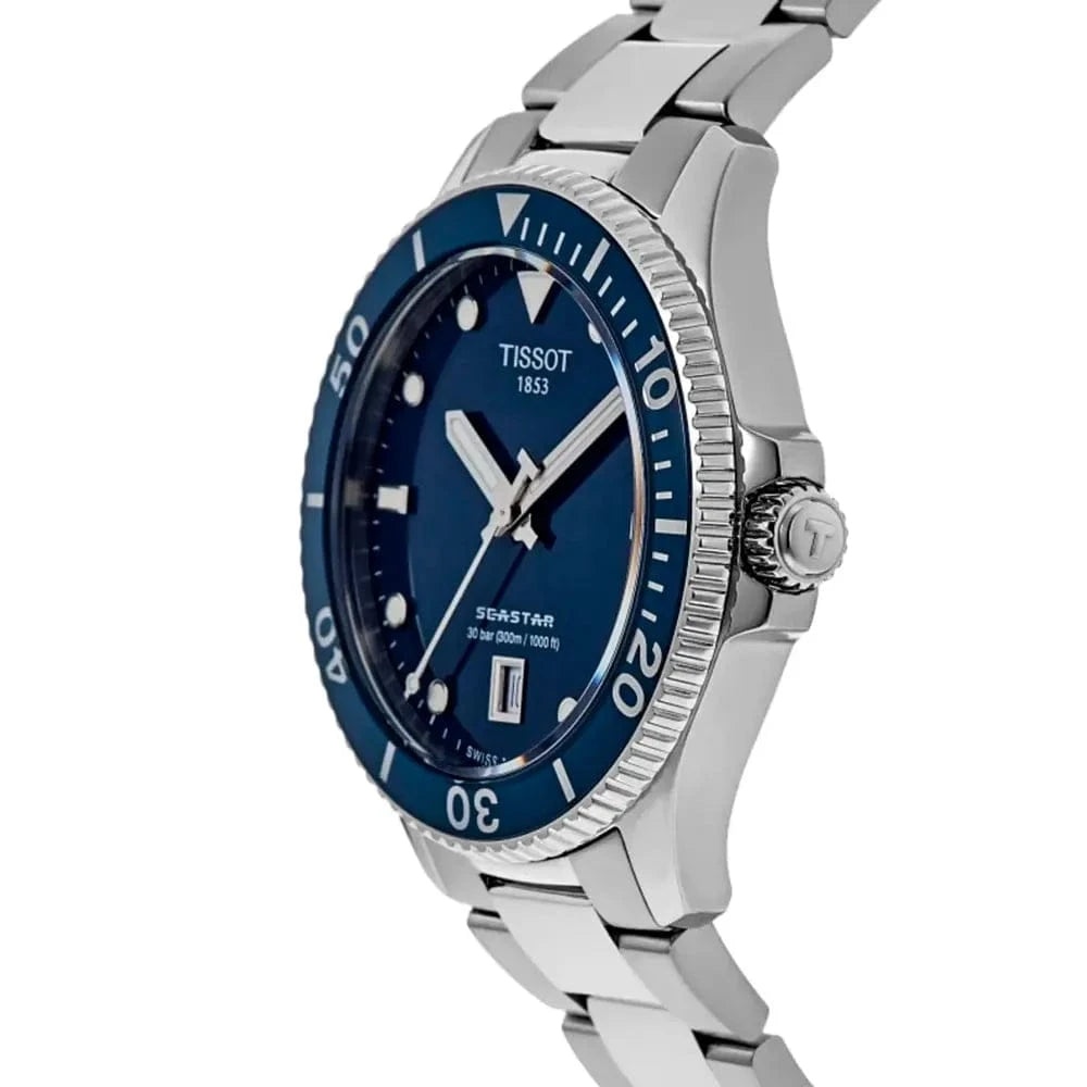 Buy Shop Tissot Seastar 1000 Blue Dial Silver Steel Strap Watch For Men - T120.410.11.041.00 USA Online
