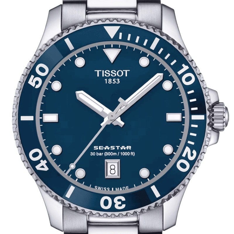 Buy Shop Tissot Seastar 1000 Blue Dial Silver Steel Strap Watch For Men - T120.410.11.041.00 USA Online