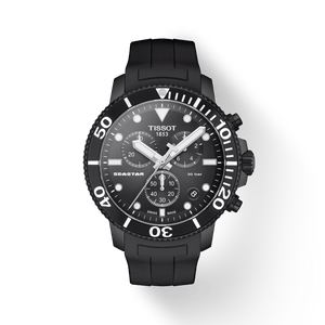 Buy Shop Tissot Seastar 1000 Chronograph Black Dial Black Rubber Strap Watch For Men - T120.417.37.051.02 USA Online