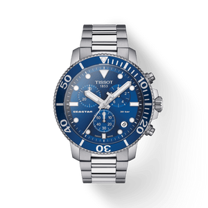 Buy Shop Tissot Seastar 1000 Chronograph Blue Dial Silver Steel Strap Watch For Men - T120.417.11.041.00 USA Online