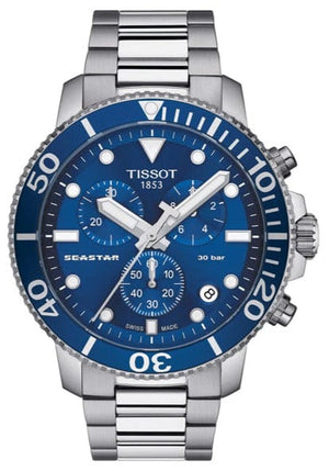 Buy Shop Tissot Seastar 1000 Chronograph Blue Dial Silver Steel Strap Watch For Men - T120.417.11.041.00 USA Online
