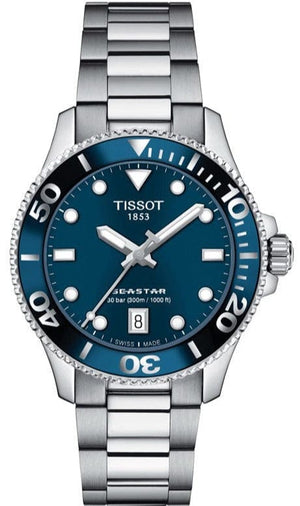 Buy Shop Tissot Seastar 1000 Lady Blue Dial Silver Steel Strap Watch For Women - T120.210.11.041.00 USA Online