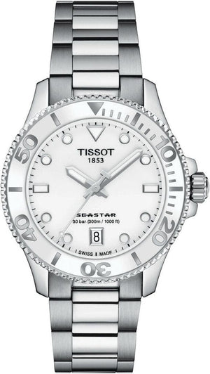 Buy Shop Tissot Seastar 1000 Lady White Dial Silver Steel Strap Unisex Watch - T120.210.11.011.00 USA Online