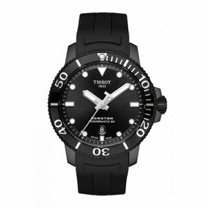 Buy Shop Tissot Seastar 1000 Powermatic 80 Black Dial Black Rubber Strap Watch For Men - T120.407.37.051.00 USA Online