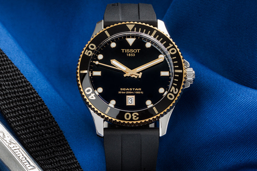 Tissot Seastar 1000 Black Dial Black Rubber Strap Watch For Men - T120.410.27.051.00