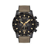 Buy Shop Tissot Supersport Chrono Black Dial Beige Nylon Strap Watch For Men - T125.617.37.051.01 USA Online