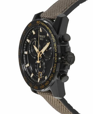 Buy Shop Tissot Supersport Chrono Black Dial Beige Nylon Strap Watch For Men - T125.617.37.051.01 USA Online