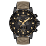 Buy Shop Tissot Supersport Chrono Black Dial Beige Nylon Strap Watch For Men - T125.617.37.051.01 USA Online