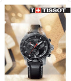 Buy Shop Tissot Supersport Chrono Black Dial Black Leather Strap Watch for Men - T125.617.16.051.00 USA Online