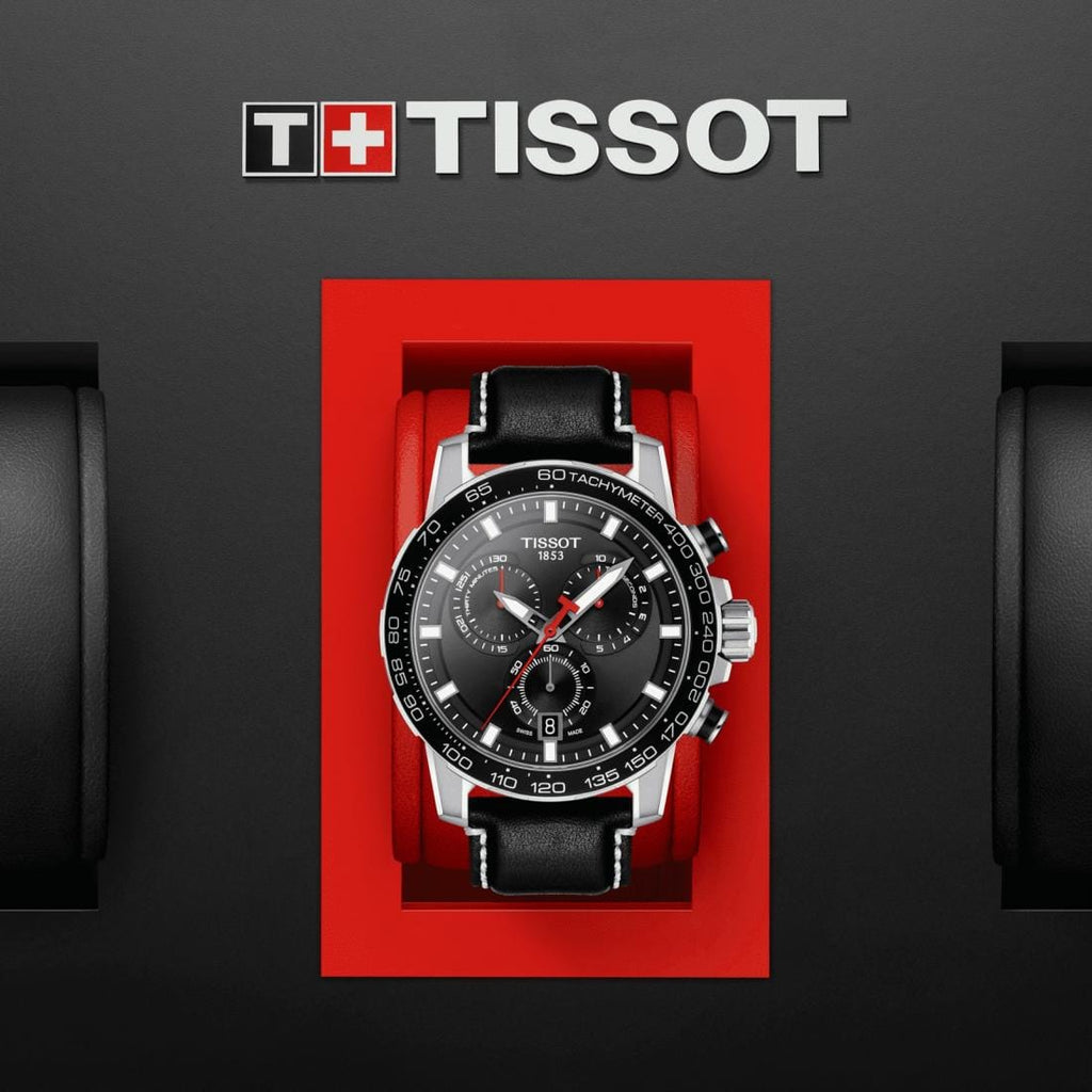 Buy Shop Tissot Supersport Chrono Black Dial Black Leather Strap Watch for Men - T125.617.16.051.00 USA Online