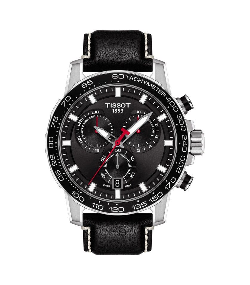 Buy Shop Tissot Supersport Chrono Black Dial Black Leather Strap Watch for Men - T125.617.16.051.00 USA Online
