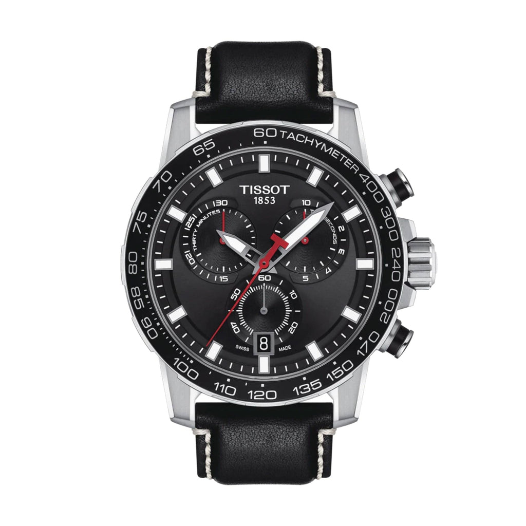 Buy Shop Tissot Supersport Chrono Black Dial Black Leather Strap Watch for Men - T125.617.16.051.00 USA Online