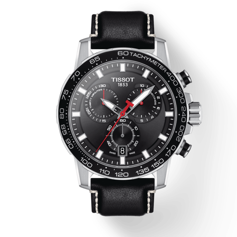 Buy Shop Tissot Supersport Chrono Black Dial Black Leather Strap Watch for Men - T125.617.16.051.00 USA Online